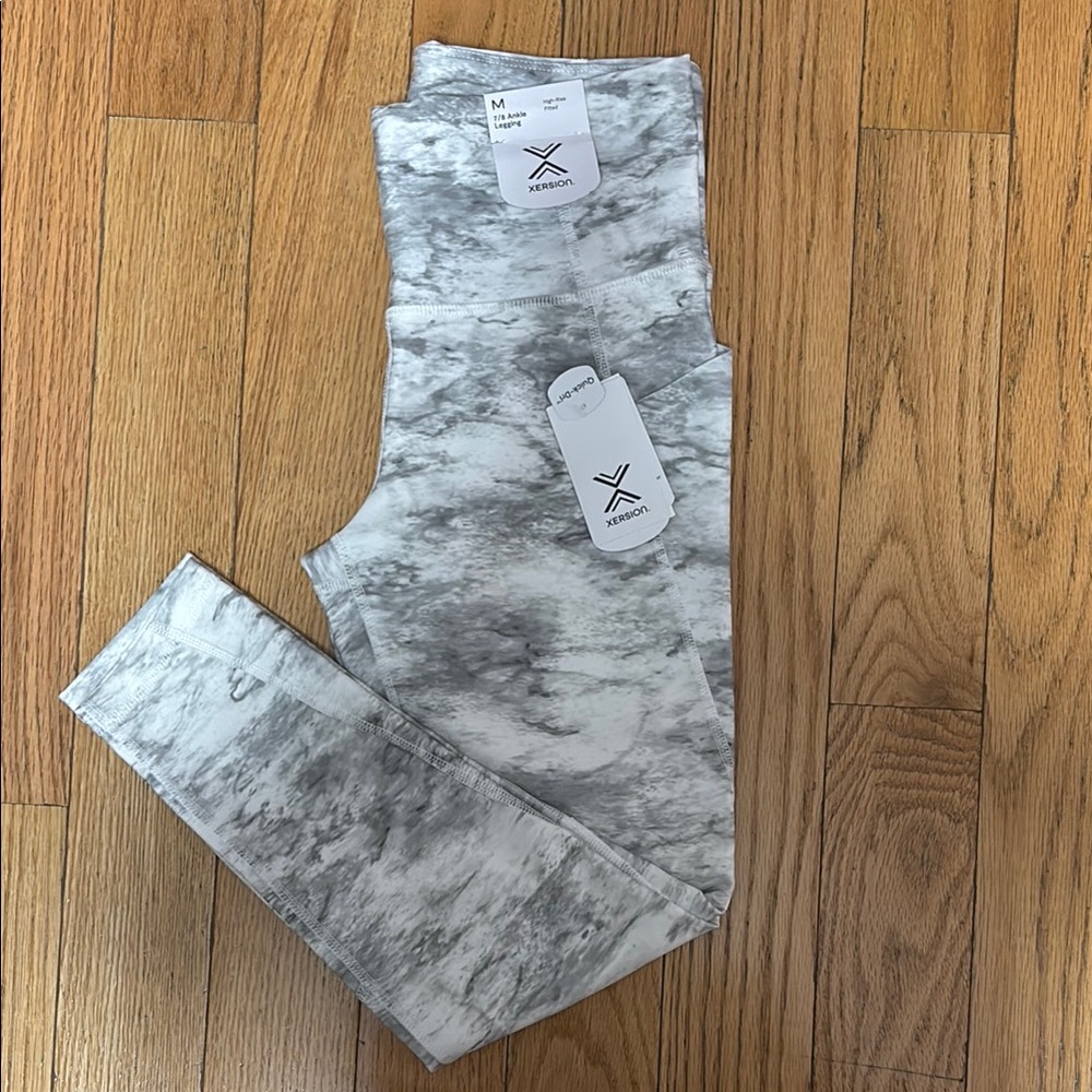 Xersion Gray Leggings Athletic Stretch Full-Length